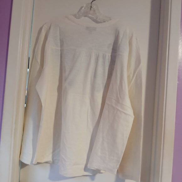 Women's Floral Embroidered Henley Top SZ 3X NWT Cotton - Picture 5 of 6